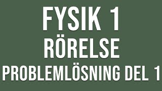 Fysik 1  Rörelse  Problemlösning del 1 [upl. by Zilevi]