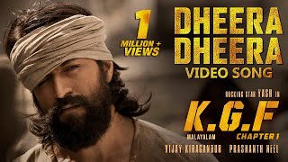 Dheera Dheera Full Video Song  KGF Malayalam Movie  Yash  Prashanth Neel  Hombale Films [upl. by Attelrak]