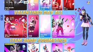 Fortnite Valentines Day ALL ITEM SHOP Cosmetics [upl. by Nue571]