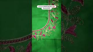 Leaf Embroidery Design 🍃 embroideryblouseembroideryembroideryblousefashionblousedesigns [upl. by Leipzig]