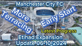 Manchester City FC Etihad Stadium Expansion Update 06102024 latest drone footage 4k [upl. by Drais244]