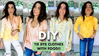 DIY How To TieDye Clothes w FOOD Avocado Turmeric Berries [upl. by Odnomra935]