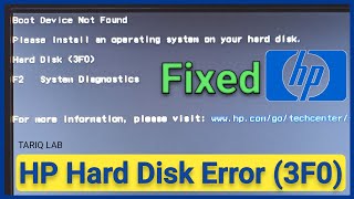 Boot Device Not Found On HP Laptop  Hard Disk Error 3F0 [upl. by Harimas]