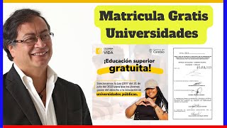 Matricula Gratis Universidades 2023 ver Instituciones que aplican [upl. by Chickie]