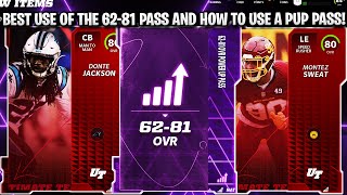 THE BEST PLAYERS TO USE THE 6281 POWER UP PASS ON HOW TO USE A PUP PASS  MADDEN 22 ULTIMATE TEAM [upl. by Guzel]