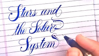 How to write Stars and the Solar System in Beautiful Calligraphy [upl. by Crescin52]