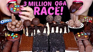 ASMR 3 MILLION DESSERT RACE NUTELLA CREPE CAKE MampMS CHOCO PIE OREO ICE CREAM MOUSSE CAKE 먹방 [upl. by Dreda]