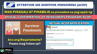 SSS ACOP 2022 for Survivor Pensioner Ano ang Requirements Paano mag apply Step byStep Application [upl. by Uht]