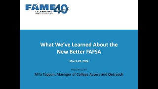 Financial Aid 101 2024  Keynote What Weve Learned About the New Better FAFSA [upl. by Ittocs]