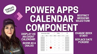 Power Apps Custom Calendar and Date Picker Component [upl. by Enairda]