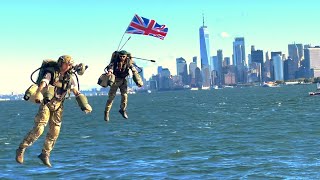 QE Aircraft Carrier Jet Suit Flights in NYC [upl. by Htide232]