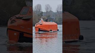 Enclosed Lifeboat On The River Thames  lifeboat Thames riverthames boat boating [upl. by Dagney]