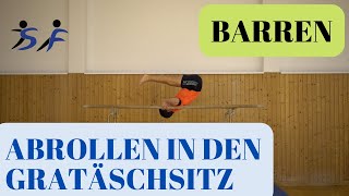 Abrollen aus dem Oberarmstand in den Grätschsitz  Barren [upl. by Streeto]