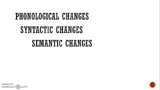 Phonological Syntactic amp Semantic Changes [upl. by English]