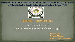 ORDER HEMIPTERA BY NAVNEET MAHANT [upl. by Sayers]