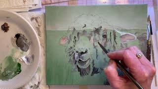 Sheep Time Lapse Acrylic Painting quotMonaFleeceAquot by Annie Troe [upl. by Armelda]