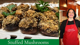 Stuffed Mushroom Recipe  how to make stuffed mushrooms  Funghi Imbottiti [upl. by Adniled]