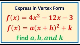 4x212x3  axh2k Find Vertex Intercepts and Range  Quadratic Relations [upl. by Ennaeirrac]