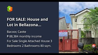 FOR SALE House and Lot in Bellazona Subdivision Bacoor City [upl. by Eirallam]