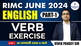 Verb Part 1  RIMC Exam June 2024  RIMC Coaching Online Classes  By Vivek Pandey sir [upl. by Otiv]