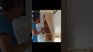 Corner shelves installation cornershelf woodworking interiordesign [upl. by Ajat]