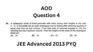 AOD Question 4 JEE Advanced 2013 PYQ [upl. by Gare]