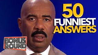 50 Funniest Answers amp Moments With Steve Harvey On FAMILY FEUD [upl. by Bower]