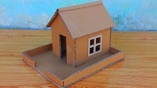 How To Make Small Modal House With Cardboard  DIY Mini Cardboard House Beautiful Cardboard House [upl. by Bakemeier]