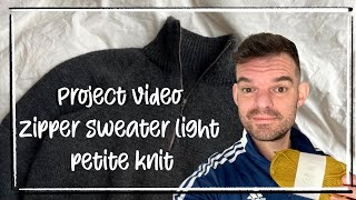 Zipper Sweater Light men by Petite Knit  Knitting Project Video Day 1 [upl. by Adnah]