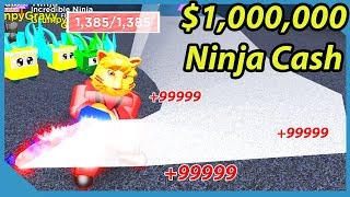 Over 1000000 Ninja Cash in Roblox Ninja Masters [upl. by Elehcor]