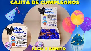 Te muestro cómo puedes realizar una CAJITA de CUMPLEAÑOS 🎂💙🎂o cualquier otra ocasión 🎁 [upl. by Atlante]