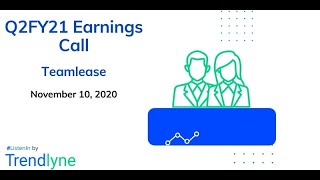 Teamlease Services Earnings Call for Q2FY21 [upl. by Aikar]