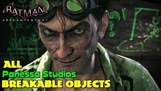 Batman Arkham Knight ★ All Breakable Objects ★ Panessa Studios Location Guide [upl. by Isiad]