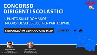 Concorso dirigenti scolastici il punto sulle domande I ricorsi degli esclusi per partecipare [upl. by Aivataj454]