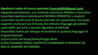 Ripetizioni di Ricerca Operativa [upl. by Nadiya]