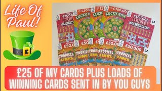 Big Scratch cards wins by my viewers and £25 of scratchcards scratched by me Thank you everyone [upl. by Kolivas94]