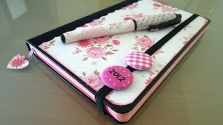 Manualidades de papel Cómo decorar una agenda Moleskine Tutorial [upl. by Gwendolen]