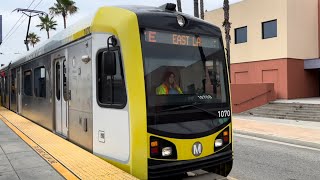 LA Metro Rail E Line East Los Angeles  Santa Monica California Full Train Ride North Window View [upl. by Annavoeg]