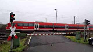 Bahnübergang Münster Mecklenbeck  Bahnübergang Schranke lange geschlossen [upl. by Llyrpa]