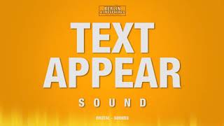 Text appear SOUND EFFECT  Text forming on Screen SOUNDS Text Appearance Teleport SFX [upl. by Lebezej]