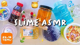 SATISFYING SLIME ASMR 🧡 Temu Slimes Unboxing [upl. by Ytomit]