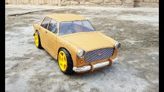 How to make a FIAT old car  1969 old car cardboard fiat cars at home [upl. by Vinny]