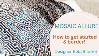 MOSAIC ALLURE how to get started rectangular overlay mosaiccrochet pattern  Designer BebaBlanket [upl. by Kamilah630]