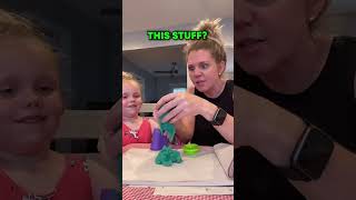 Mom and Daughter Try Kinetic Sand for the First Time😳 [upl. by Kcirnek]