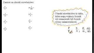 Zamiana liczb mieszanych na ułamki niewłaściwe [upl. by Joelle]