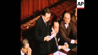 SYND 6 8 76 ANDREOTTI ADDRESSES PARLIAMENT IN ROME [upl. by Naillik81]