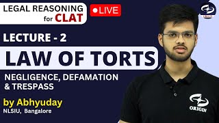 Law of Torts L2  CLAT Legal Reasoning Preparation  Abhyuday Pandey  NLSIU Bnagalore [upl. by Moretta]