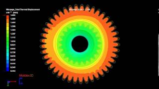 Moldex3D Warpage  Total Thermal Displacement  Frontal View [upl. by Ariaek]