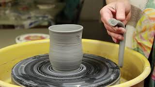 This tutorial will show you how to make a victorian mug on the potters wheel with sculpted flowers [upl. by Selry]