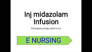 Inj midazolam infusionMidaz injection Midazolam inj [upl. by Eelrehpotsirhc]